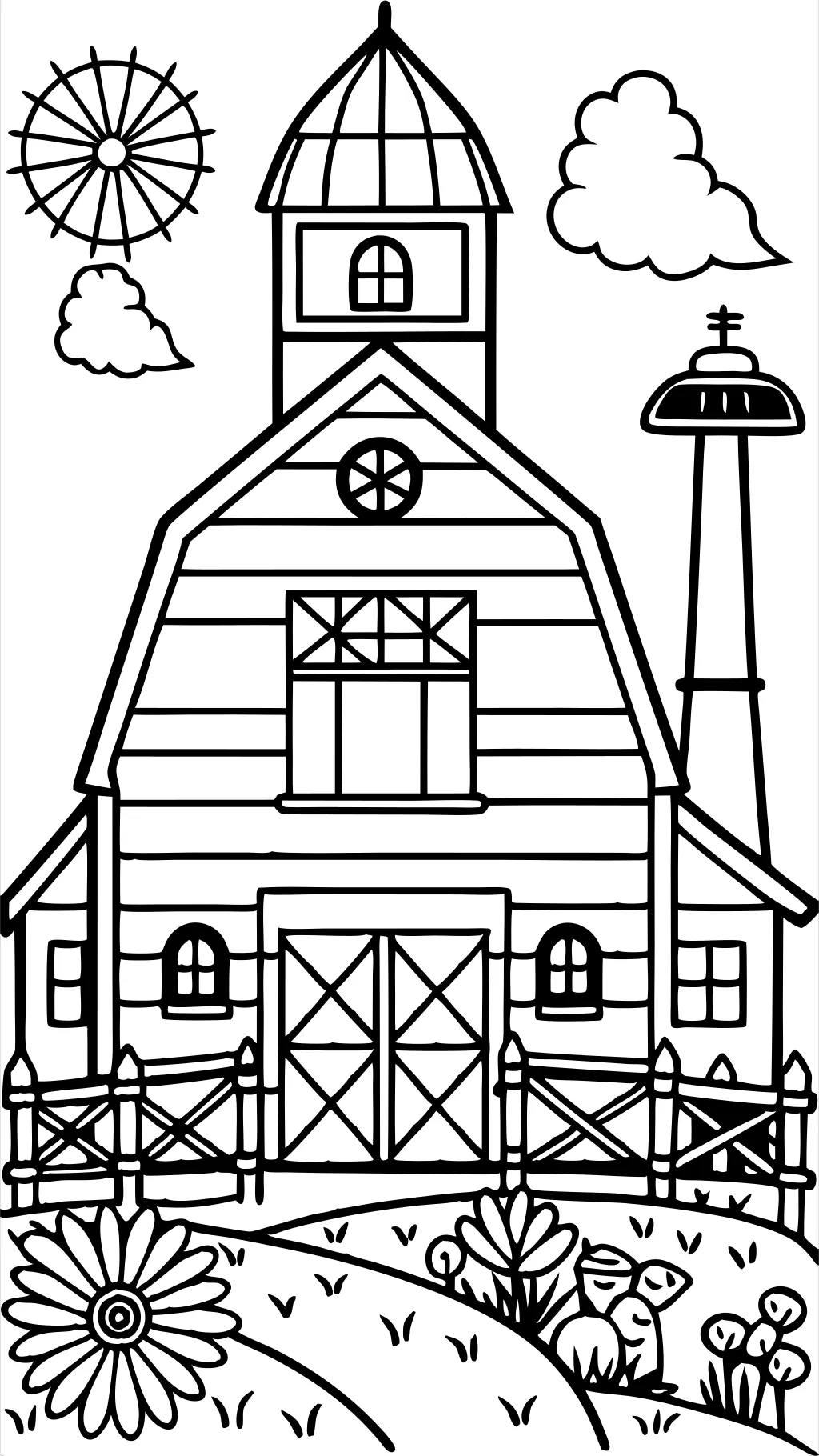 coloring pages barn